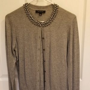 Ann Taylor Lightweight Grey Cardigan w/ sequins